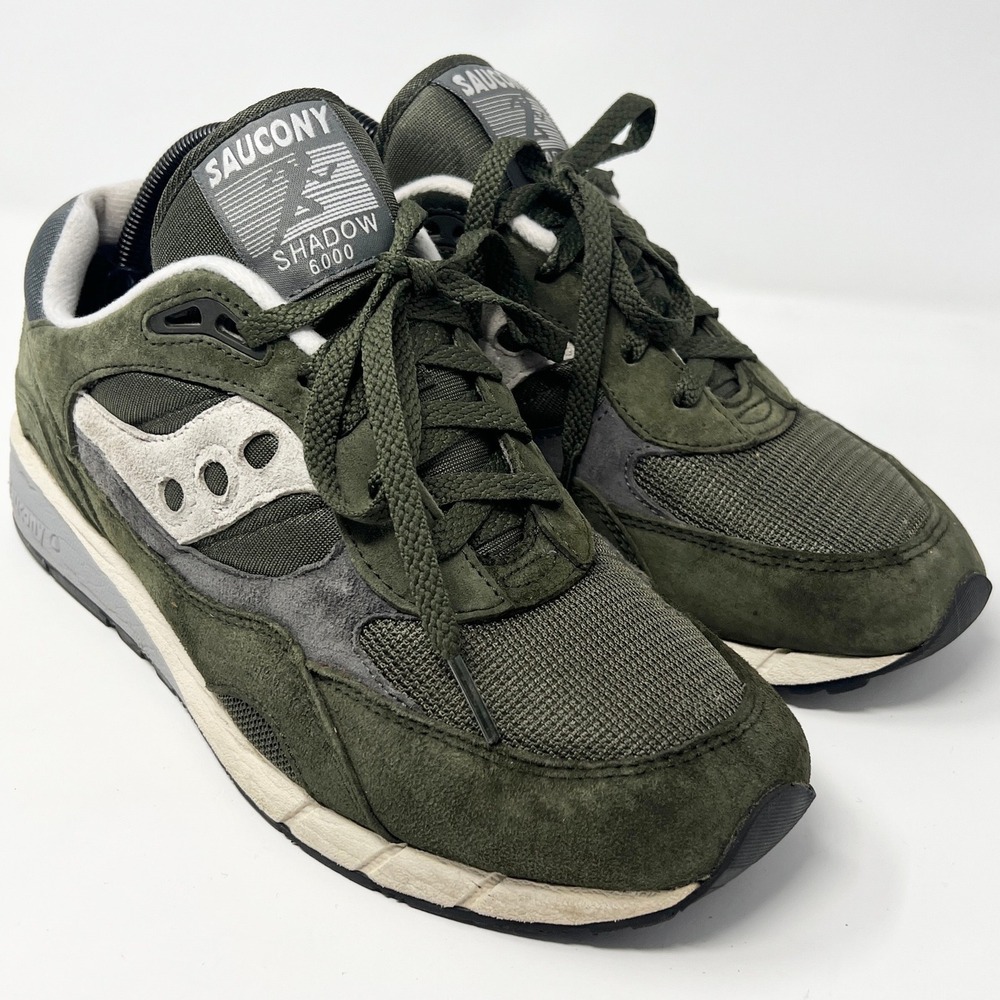 Saucony Shadow 6000 Mens Size 10 Olive Green Suede Mesh Retro Running Shoes
